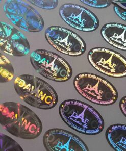 thiết kế in label tem decal hologram 7 bảy màu, in nhãn dán, in sticker, thiết kế in Gia Khiêm, thiết kế in giakhiem.vn