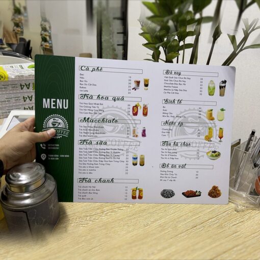 Thiết kế in menu nhựa plastic pvc chống nước, in thực đơn nhựa chống nước, thiết kế in Gia Khiêm, thiết kế in giakhiem.vn