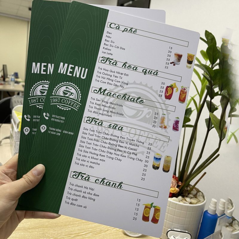 Thiết kế in menu nhựa plastic pvc chống nước, in thực đơn nhựa, thiết kế in Gia Khiêm, thiết kế in giakhiem.vn