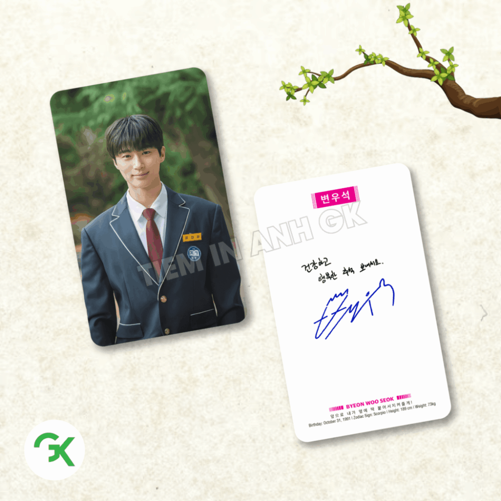 Card bo góc Byeon Woo Seok Lovely Runner Cõng anh mà chạy