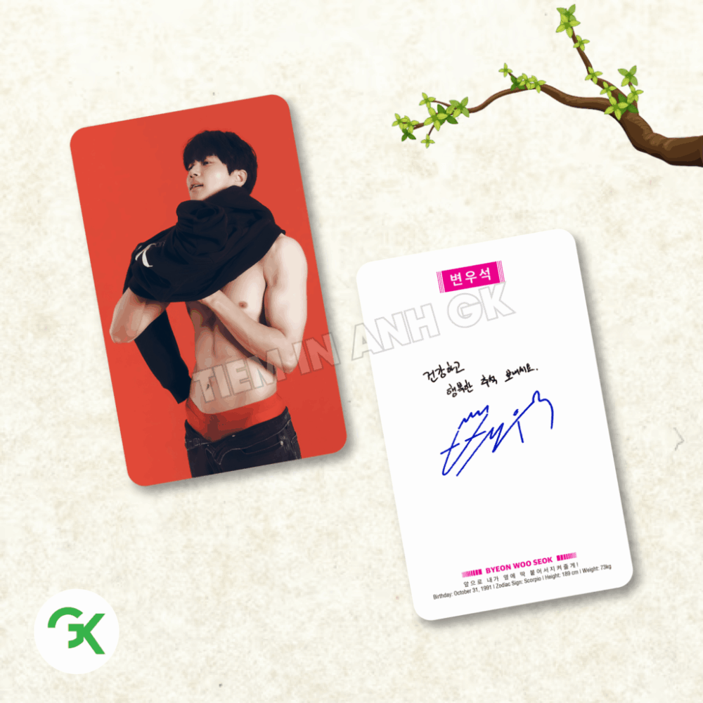 Card bo góc Byeon Woo Seok Lovely Runner Cõng anh mà chạy