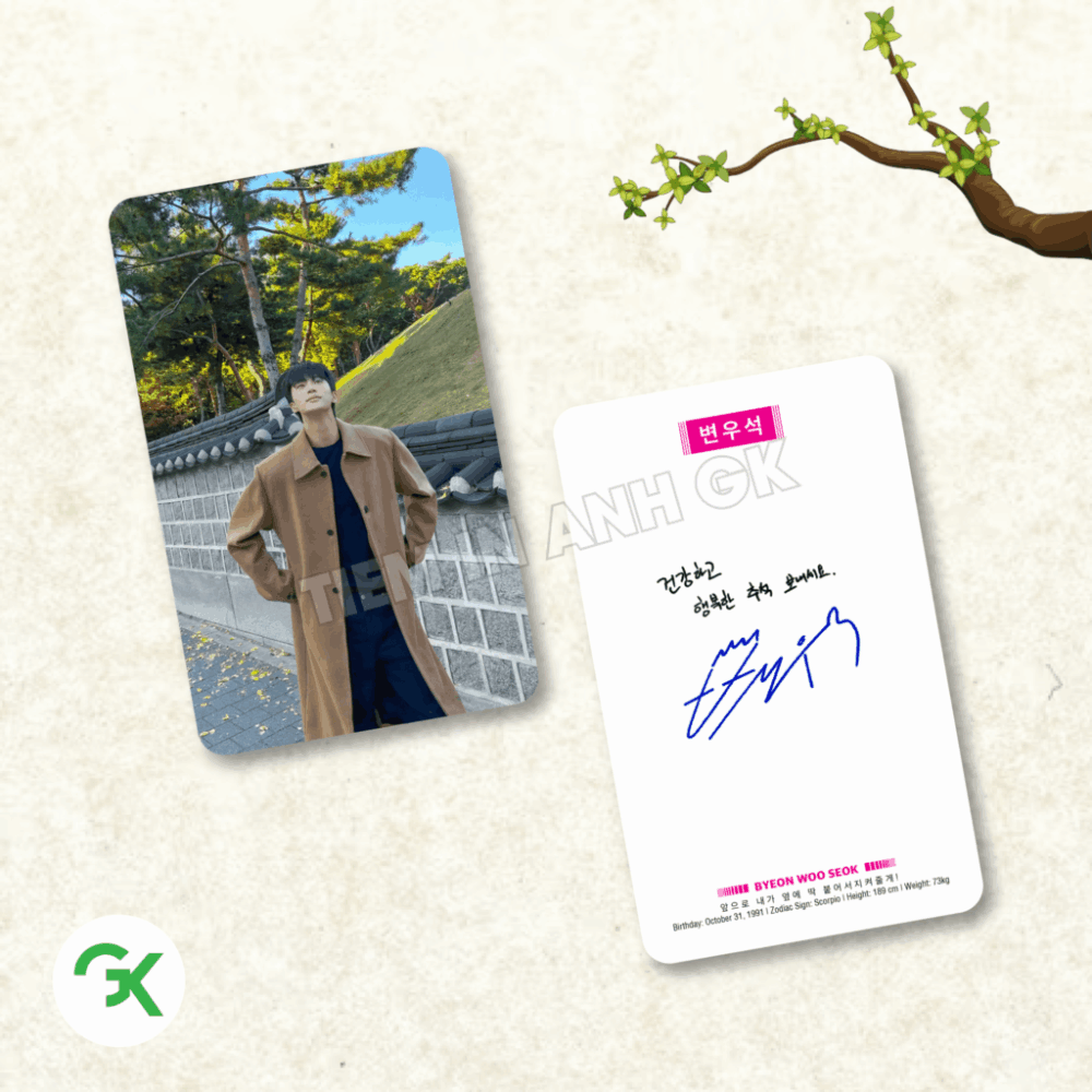 Card bo góc Byeon Woo Seok Lovely Runner Cõng anh mà chạy