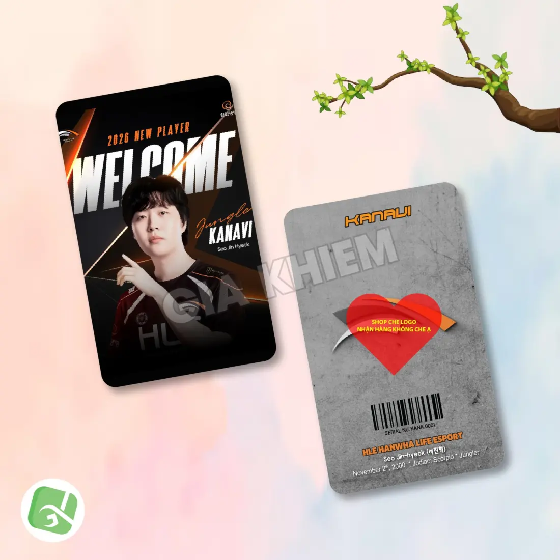 Photocard Hanwha Life Esports (HLE) với Zeus, Kanavi, Zeka, Viper và Delight. In sắc nét, màu đẹp, nhiều chất liệu giấy, phù hợp sưu tầm và trang trí.